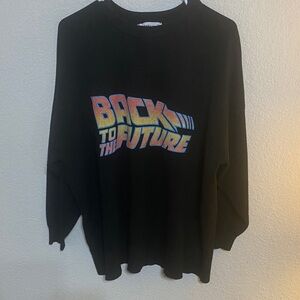 Back to the Future Black Graphic Sweatshirt from Zara Oversized